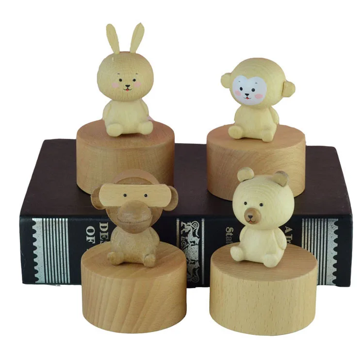 Hot Creative Xmas Kids Birthday Gift Wooden Handmade Music Box Custom