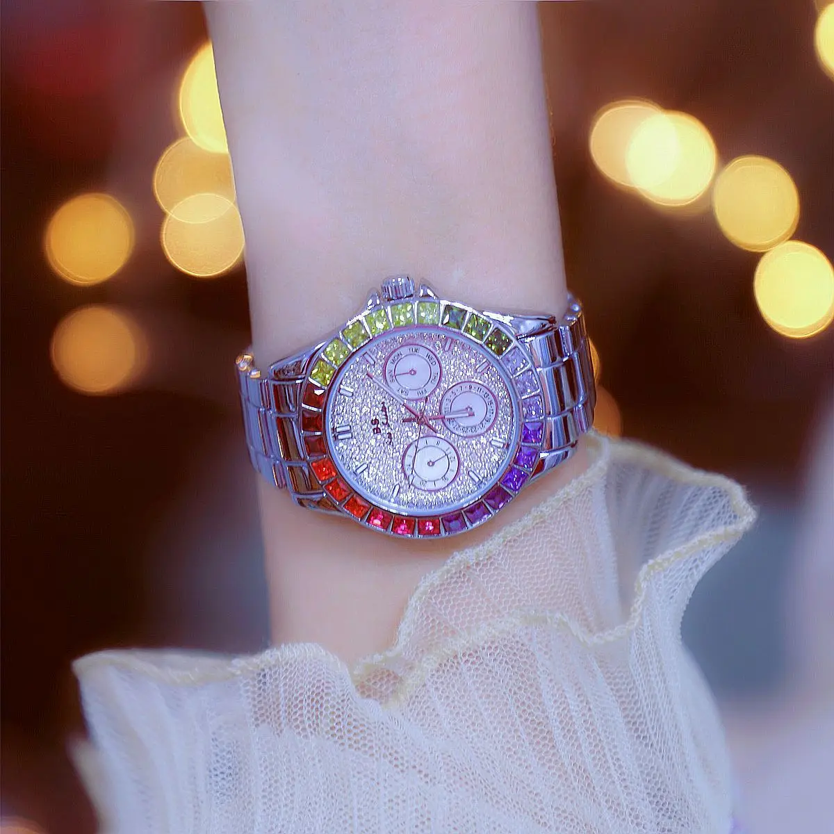 BS Women Watches Gold Luxury Brand Diamond Quartz Ladies Wrist Watches Stainless steel Clock Female Watch relogio feminino 2022