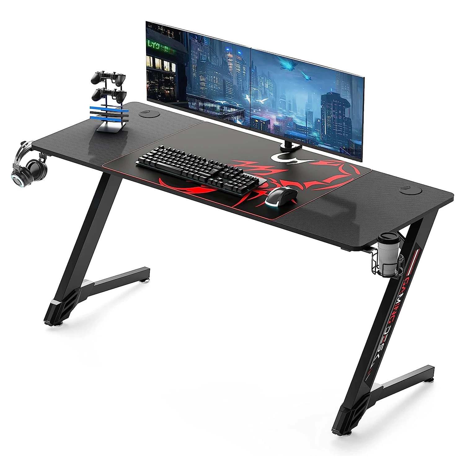 Z-Shaped Carbon Fiber rgb led lights computer pc gamer gaming table desk