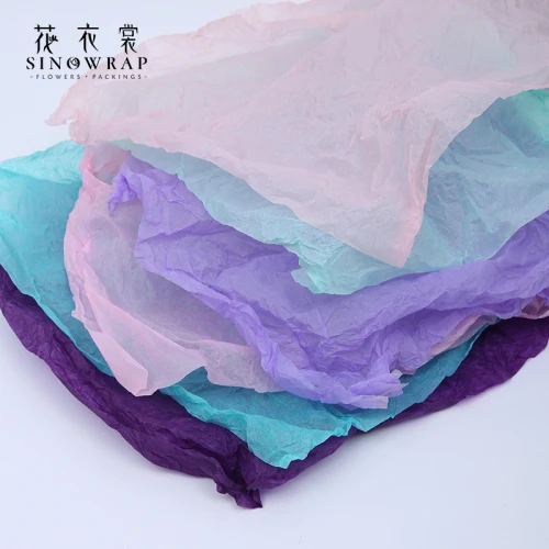 SINOWRAP Hot Sale 17g Flower Tissue Wrapper Papers Colored 35-40 pcs Gift Decorative Papel Bouquet Wrapping Paper for Florist