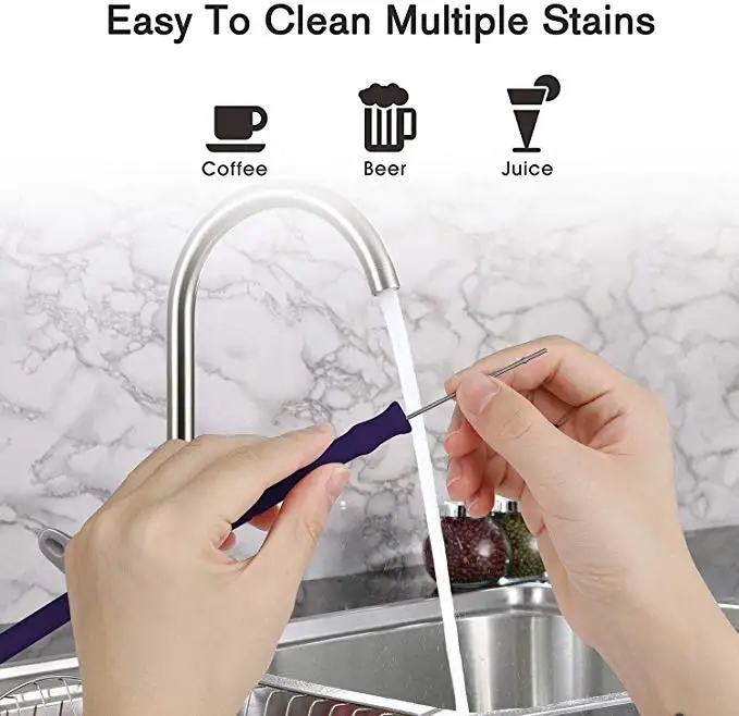 New Product Portable Collapsible Silicone Drinking Reusable Straw With Case