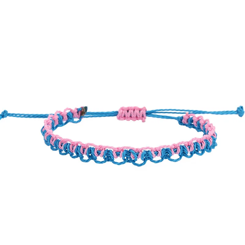 Handmade Boho Bangle Gift Jewelry  14 Colors Multilayer Woven Friendship Bracelet Wax String Bracelets