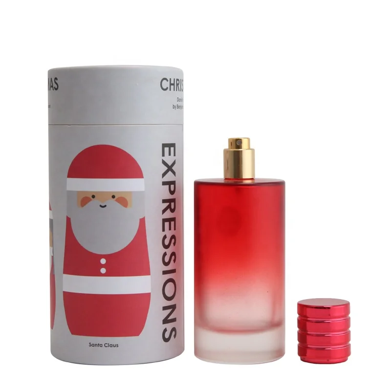 Beautiful Luxury Custom Color Logo Label Transparent Flat Shoulder Bottle Round Perfume Bottles with Pretty Box