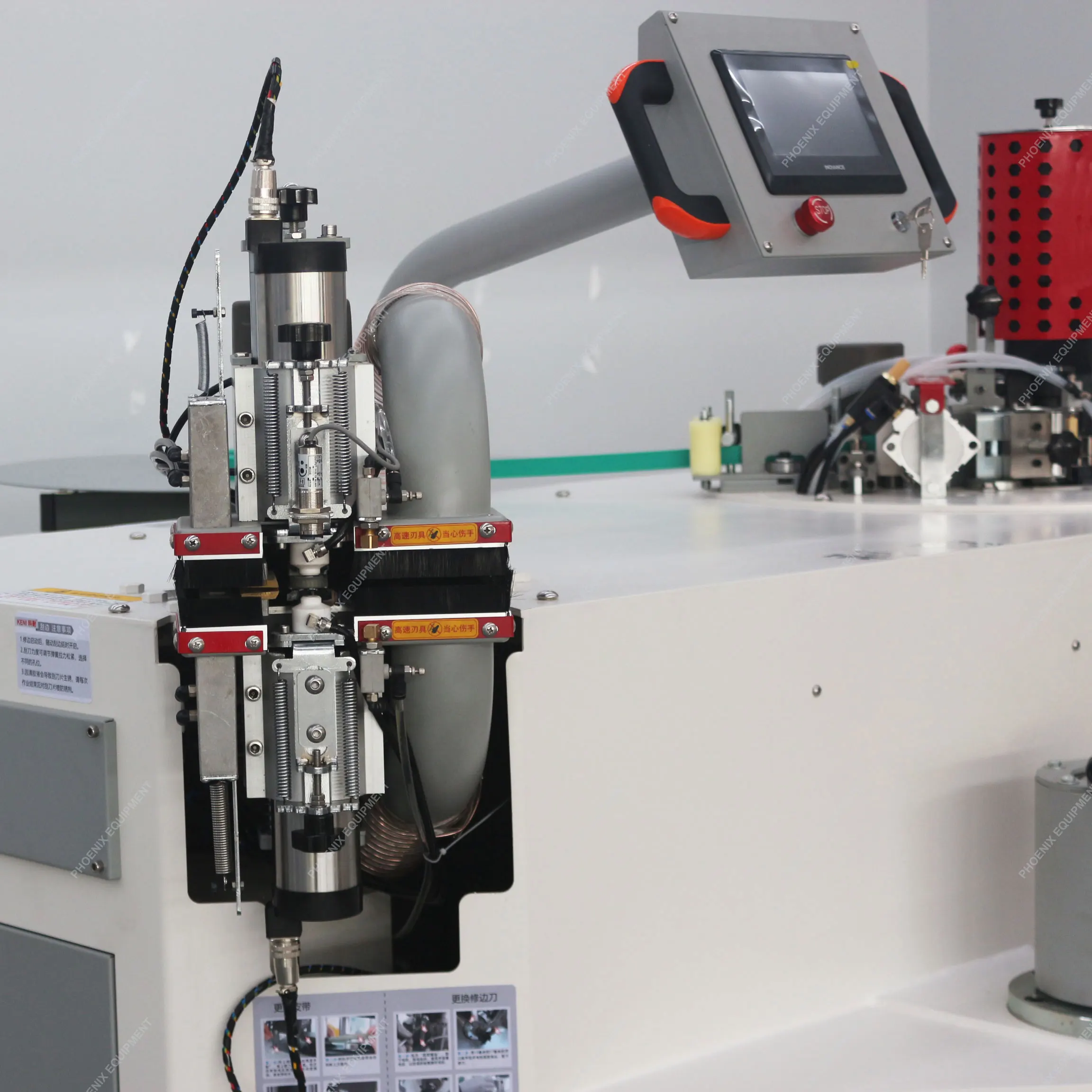 Woodworking full-automatic folding arm edge bonder curved edge banding machine