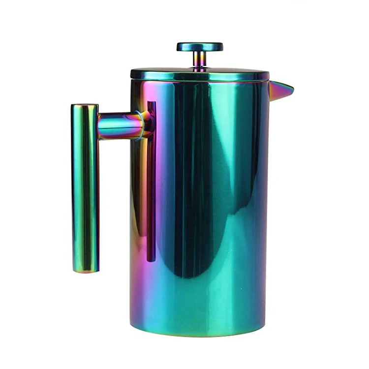 1L Custom Unique Durable Double Wall Rainbow French Coffee Press
