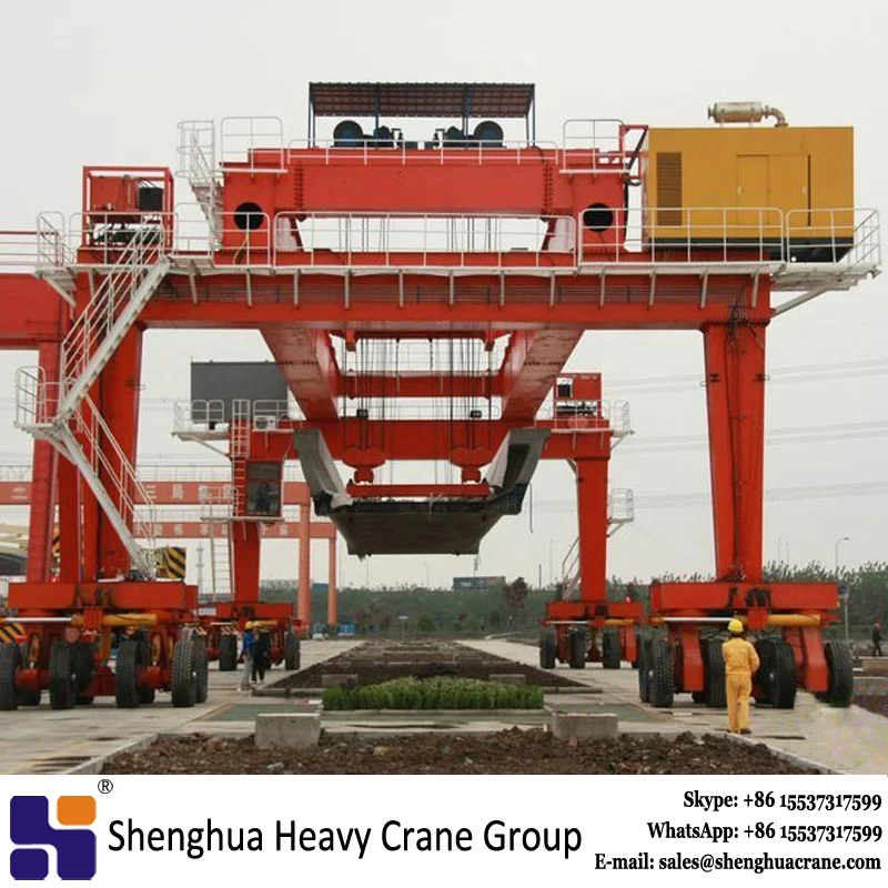 800 Ton Full Hydraulic Operated Bridge Concrete Girder Lifting Rubber Tyred Gantry Crane Price