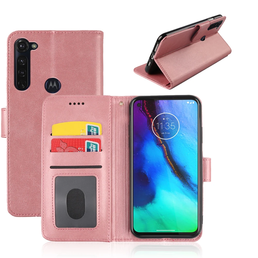  back cover phone Case with ID card slot Retro Luxury Flip Leather wallet For Motorola Moto G8 Power E7 Edge 20 Pro lite
