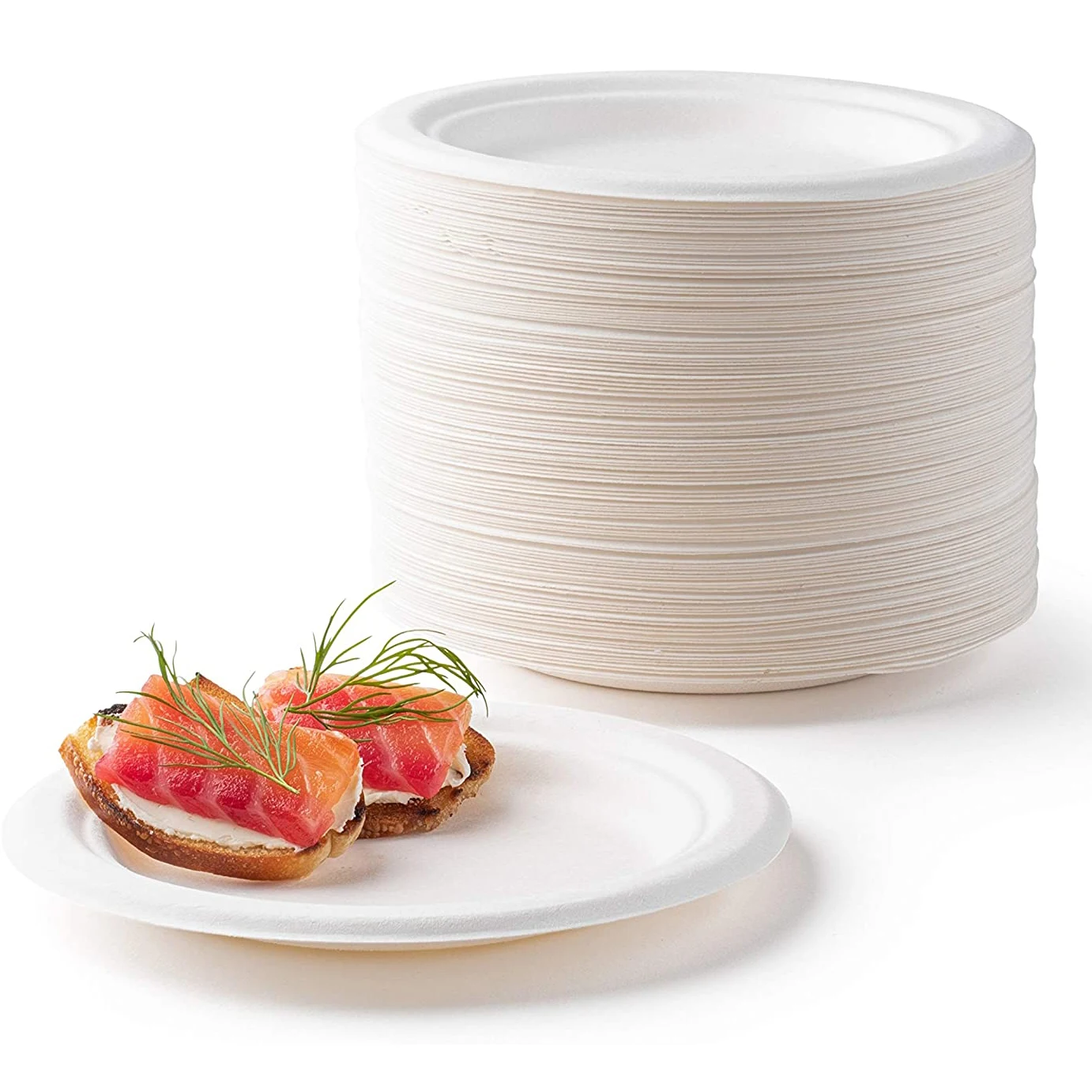 Оптовая продажа 9 дюймов томатный багассы лоток biodgeradable одноразовые тарелка для суши-фудов из биоразрушаемых