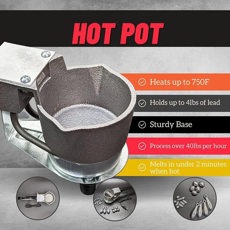 4 Pound Capacity Electric Melting Pot for Lead Smelting Furnace Kit Melts Lead Ingots Quickly