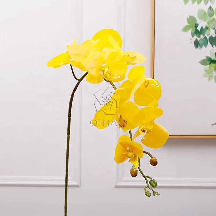 Real Touch Latex Single Stem Butterfly Orchids Flower Artificial Orchid for Home wedding Decoration