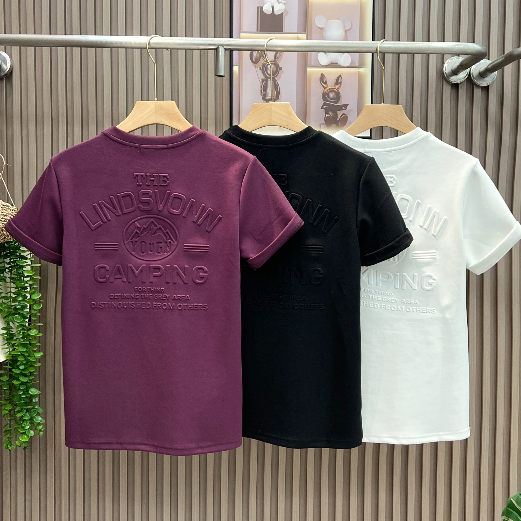 2024 summer Fashion 3D Embossed T-shirt Tee Premium Men Organic Pima Cotton White Oversize Plain Graphic Custom Embossed Tshirts