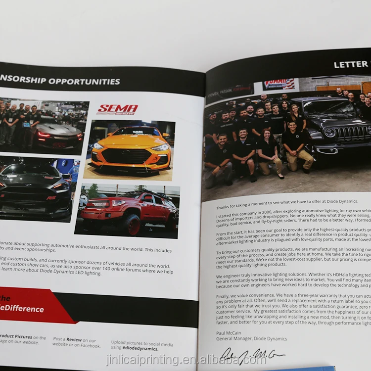 Fashion OEM Journal Book printer Print Soft Cover Full color Porter Custom Magazine Printing