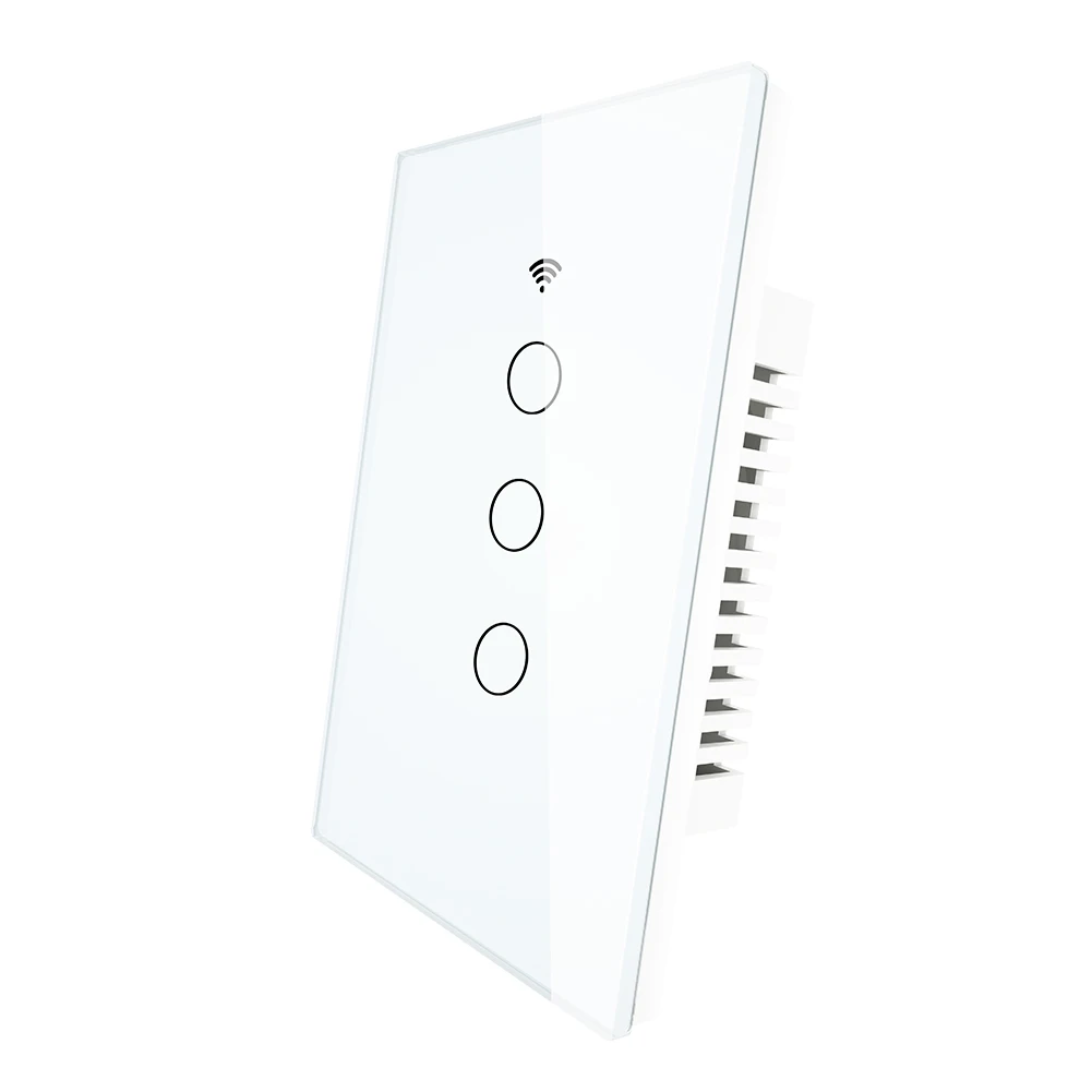 Smart Wifi Touch Switch No Neutral Wire Required Smart Home 1/2/3 Gang Light Switch 220V Support Alexa Tuya App 433RF Remote