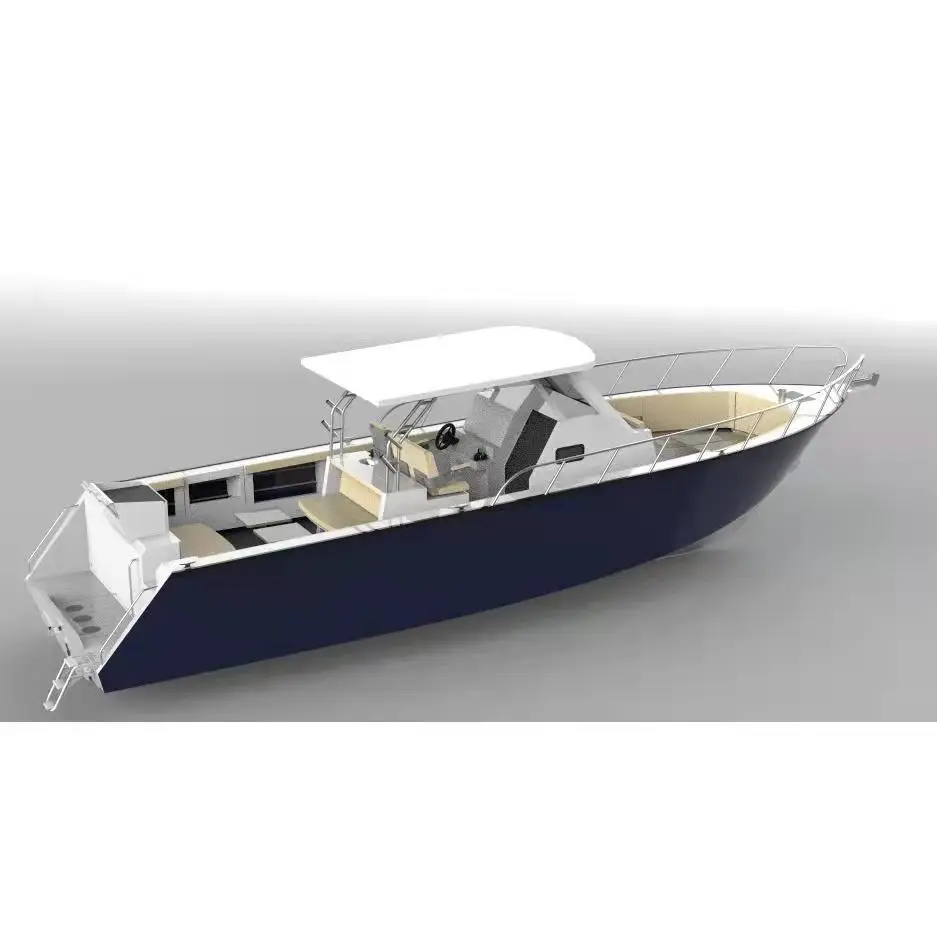 CE Certificated Aluminium Boat for sale 33ft 11m luxury yacht New center console Welded Plate Aluminum Fishing Boat for day trip
