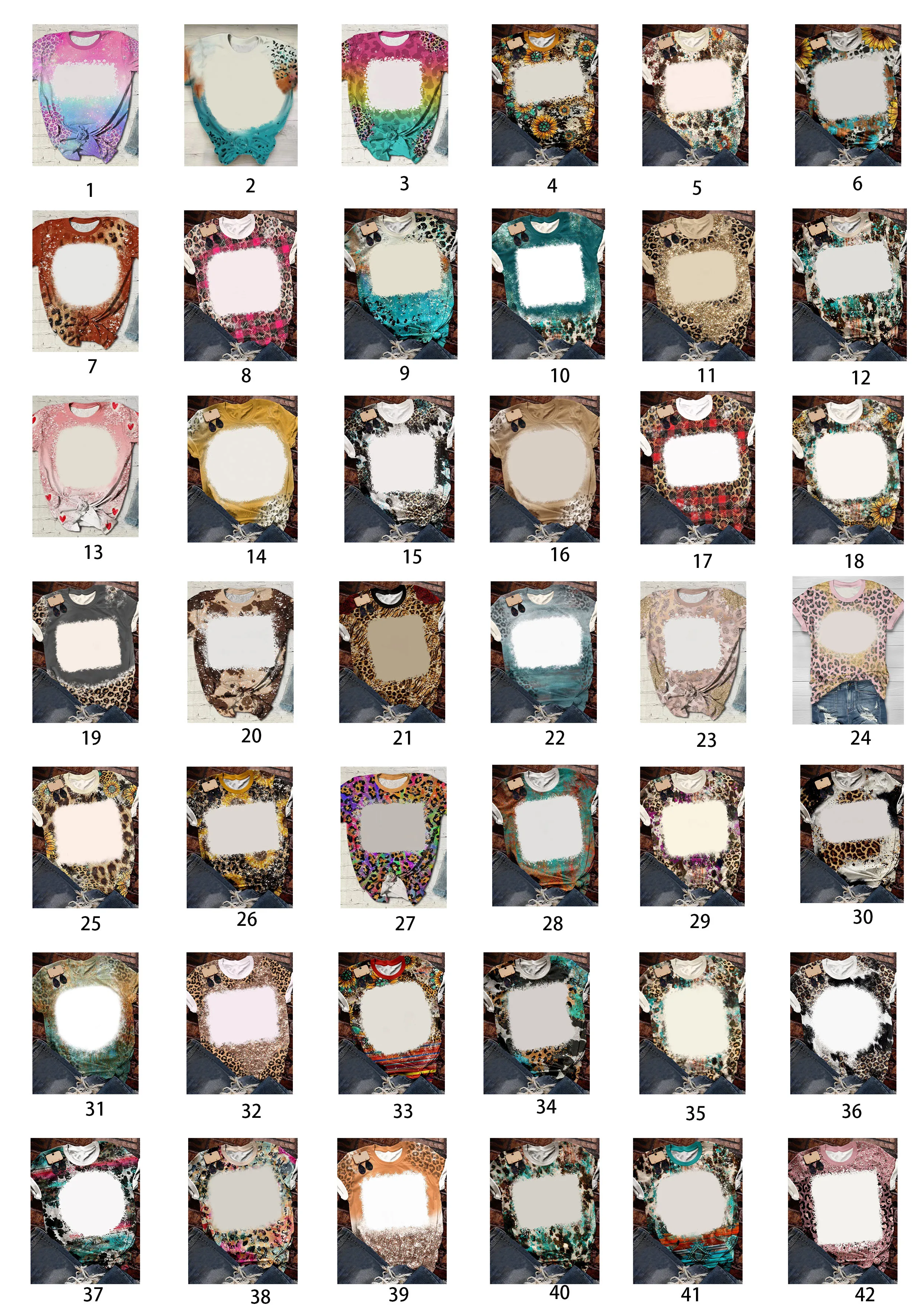 2022 Best Selling Custom Polyester T shirt Tee Bleach T-shirt Bleached Sublimation Blanks Shirts Faux Bleached Shirts