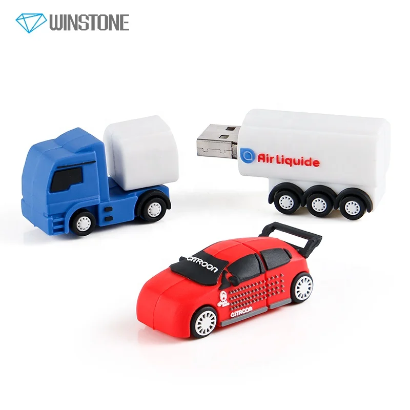 Custom High Speed 3D Soft PVC Cute Truck Car 128GB 32GB USB Flash Disk Driver for corporate Gifts
