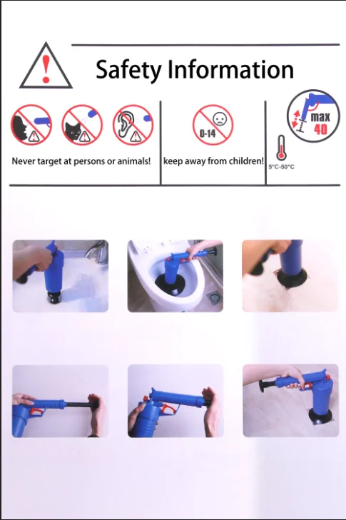 
OEM wholesale instock cannon drain blaster toilet cleaning air drain blaster 