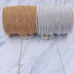 Wholesale Yiwu Jewelry Finding Supplier Iron Aluminum Golden Nickle Color Bag Chain Accessories Roll  Metal Chains