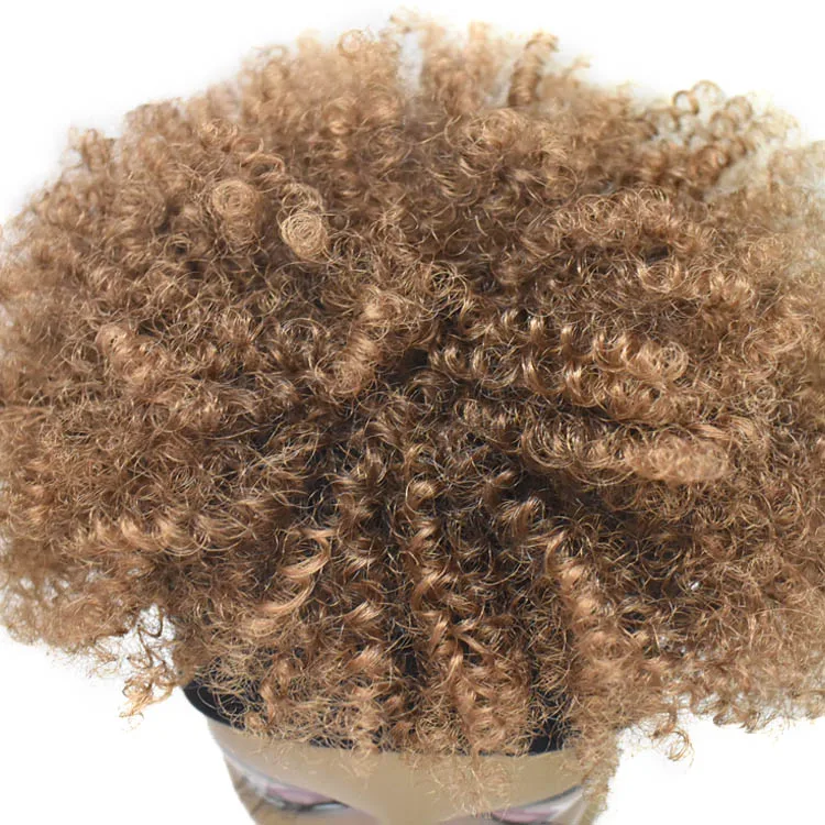 Novelties Wholesale Synthetic Fiber African Kids Short Curly Elastic Scarf Spring Curl Headband Wigs For Black Women