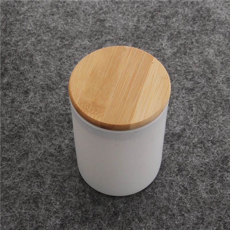 High quality candle empty jar can be used as a birthday present candle empty jar round mouth bamboo wood cover scented candlesti