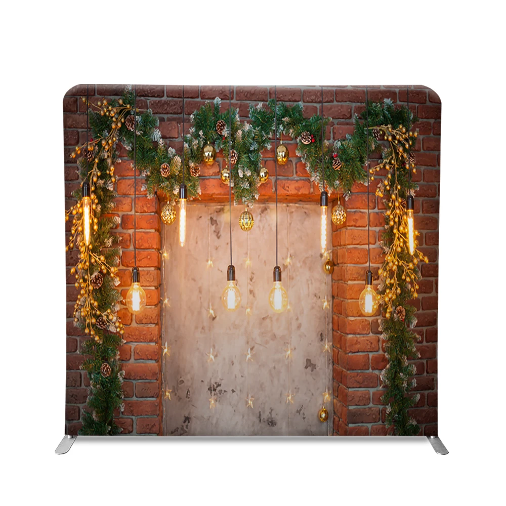 8x8ft custom straight double side pillow case cover full color printing photo booth photography backdrop stand