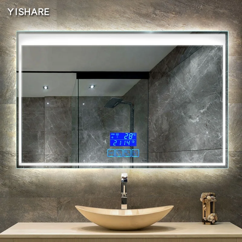 
New Design Hot Selling Hotel House Decoration Wall Mounted Illuminated Smart Led Bath Mirrors 