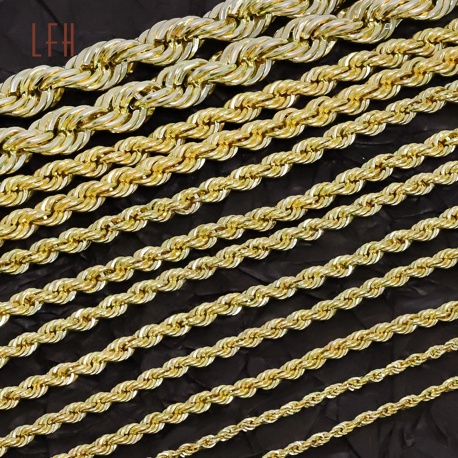 Bulk sale Twisted Link Rope Chain Au750  Jewelry Pawnable 18k Manufacturer saudi gold jewelry pawnable 18k 18k Real Gold Chain