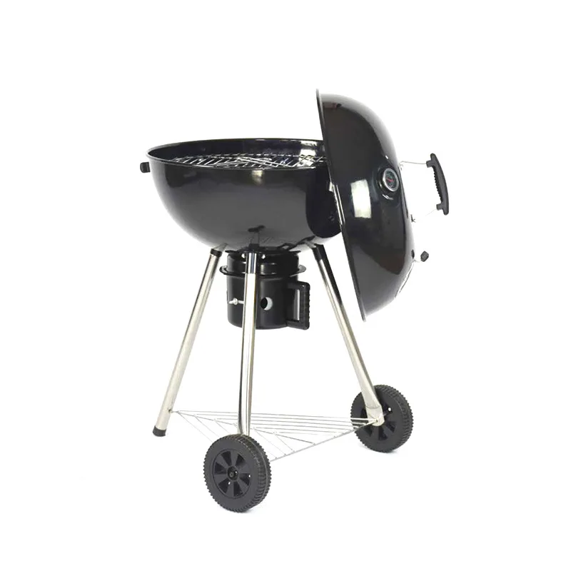 Rotisserie with wheels enamel grill  BBQ hand drawn enamel grill charcoal grill