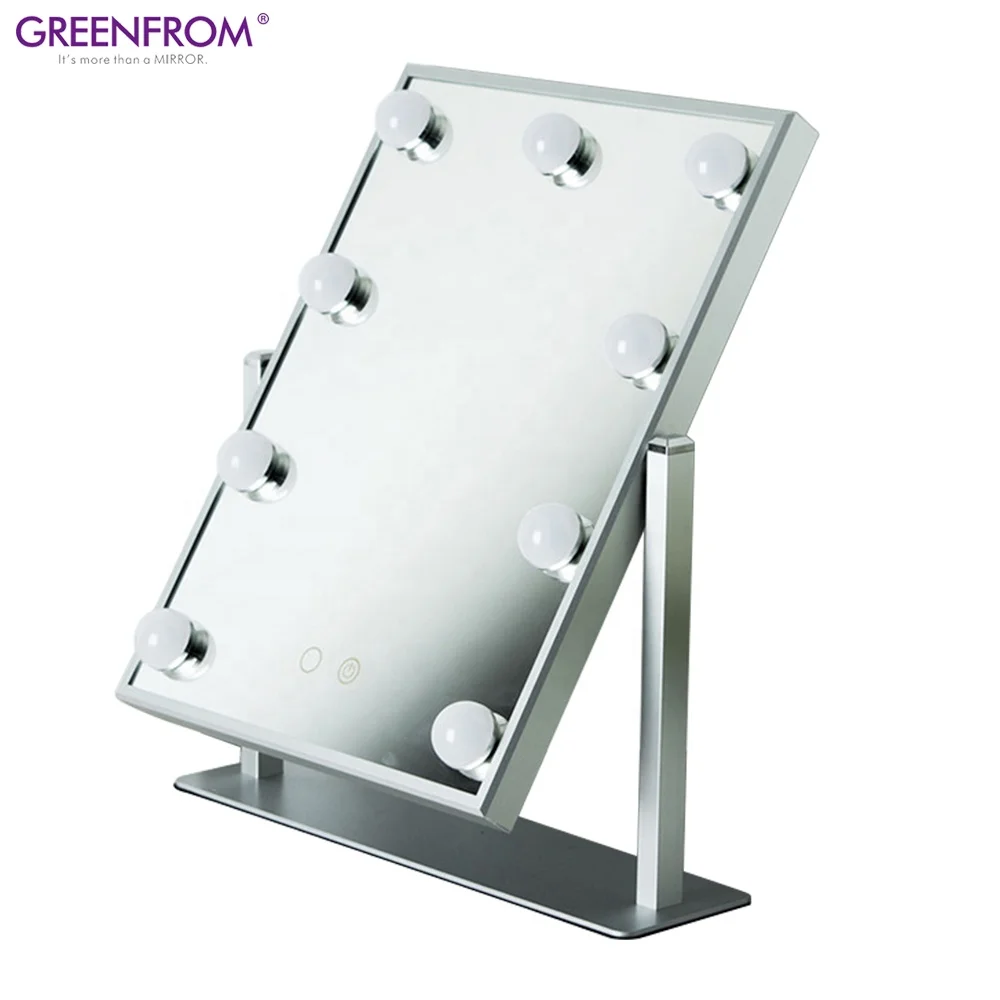 New Design Crystal Diamond Led Table Hollywood Makeup Mirror With Light Bulbs Vanity Makeup Mirror