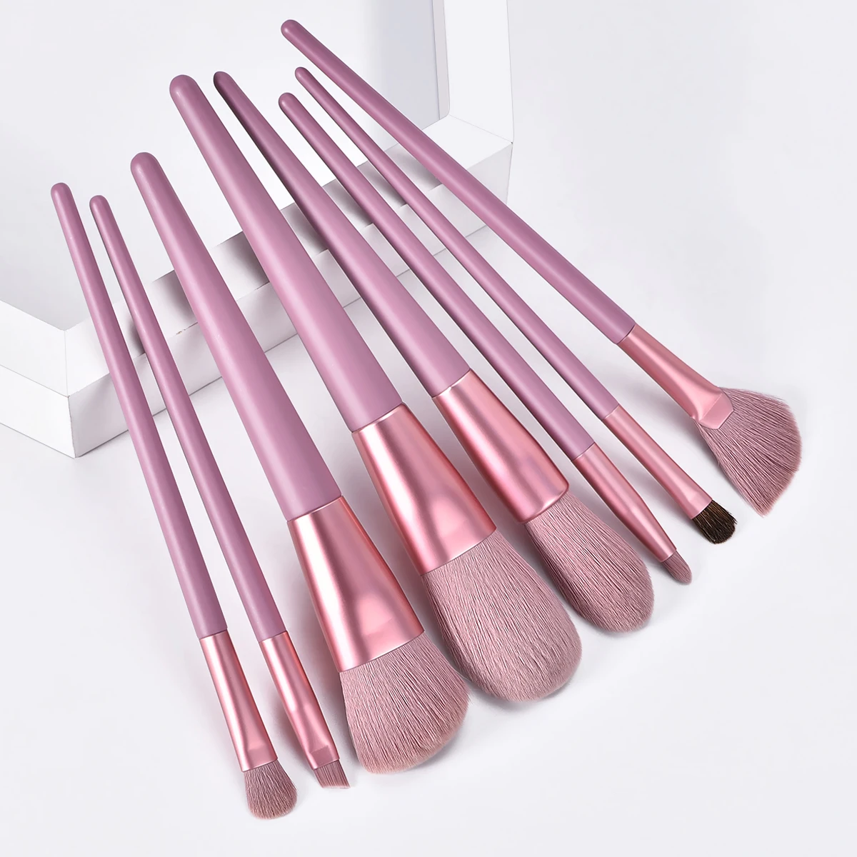 8 pieces makeup brush set 2021 pink very high quality makeup brushes Custom logo