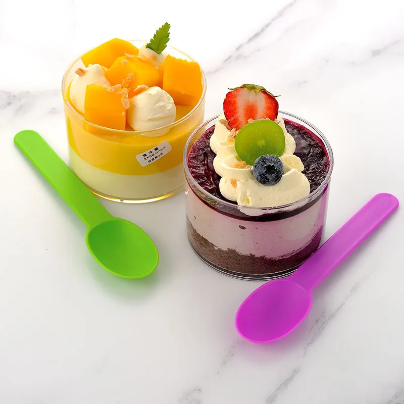 Disposable Desert Spoon Colored Frozen Yogurt Spoon PP Disposable Ice Cream Spoon