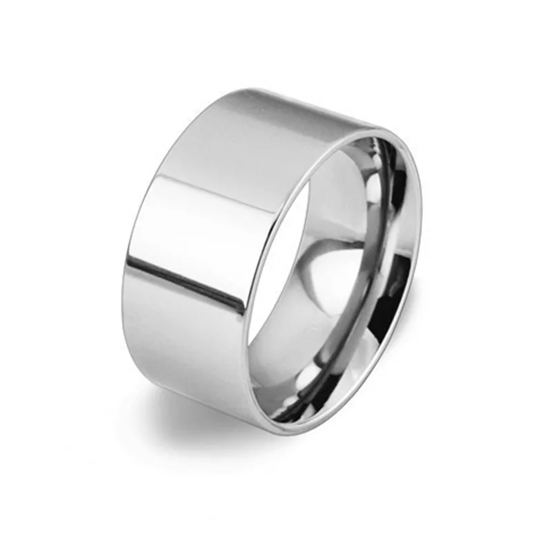 14mm Luxury Silver Color Tungsten Carbide Ring High Polished Fashion Jewelry Engraved Band Rings
