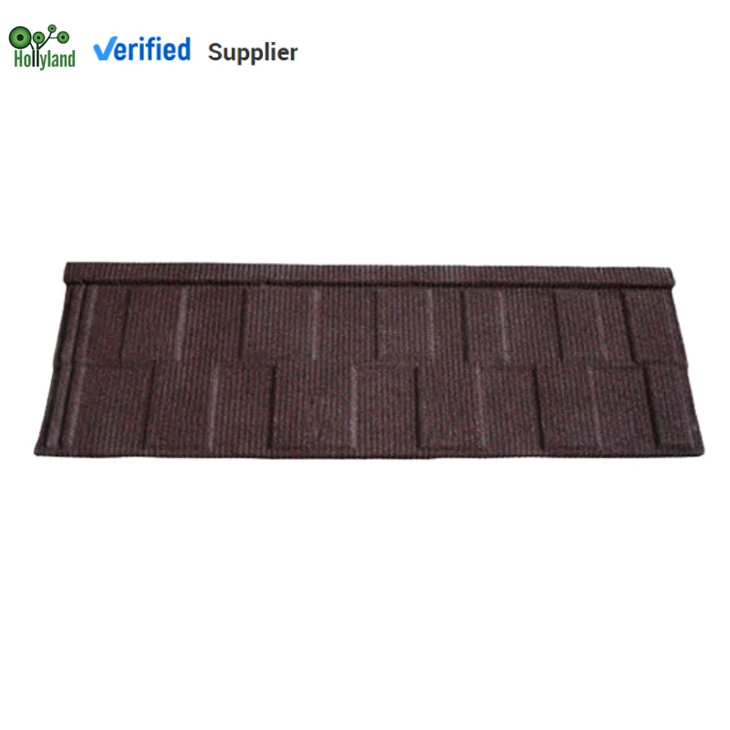 Wholesale Building Material Shingles Brown Stone Chip Coated Steel Flat Roof Tiles Malaysia