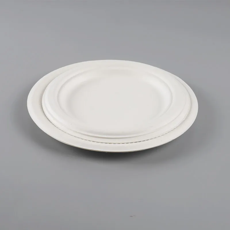 7inch 8inch Cheap Disposable Eco Friendly Sugarcane Bagasse Dishes Compostable Biodegradable Paper Plates
