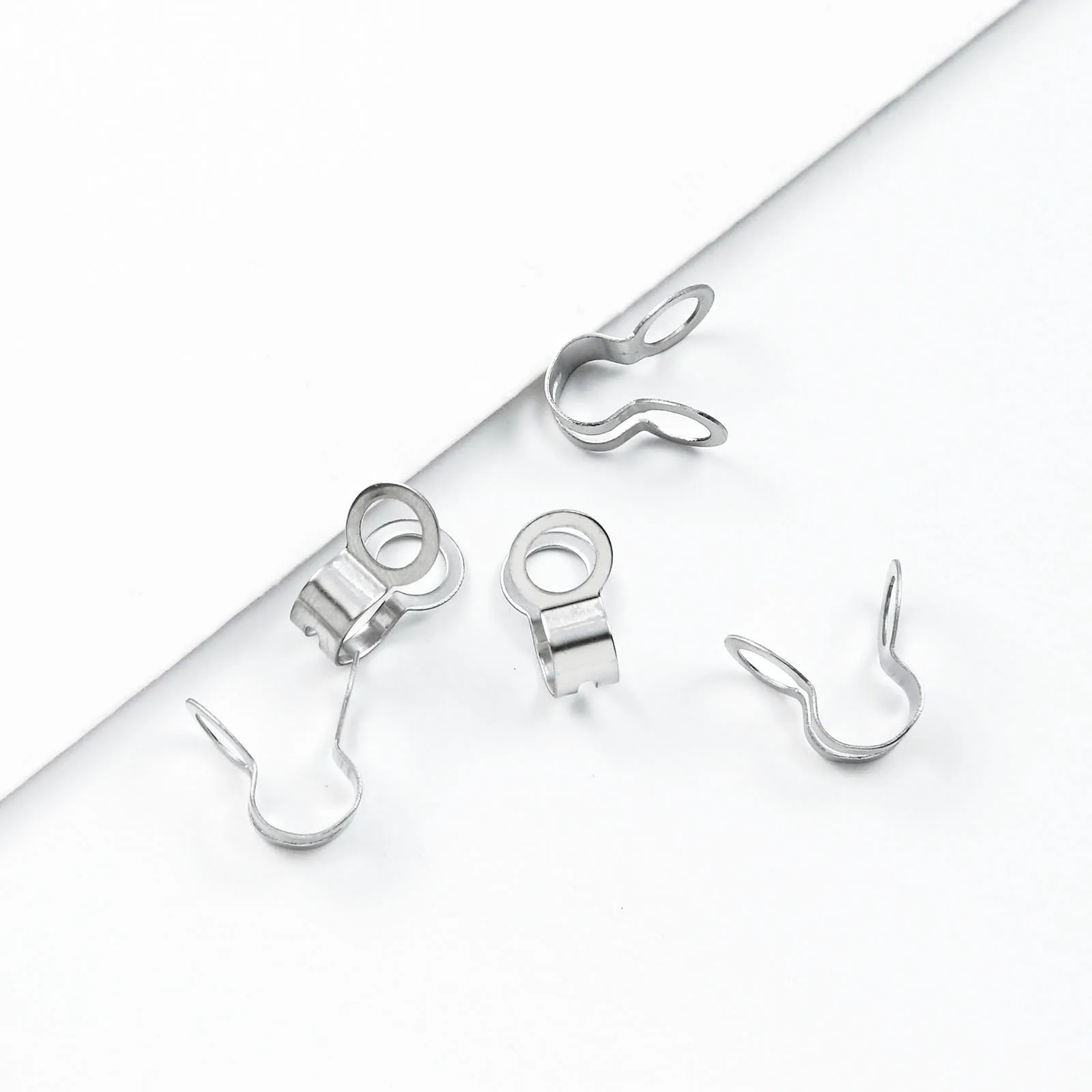 304 stainless steel glass bead chain clasp double ring closing clasp jewelry accessories buckle