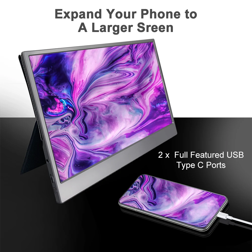 Factory 15.6 13.3 17 17.3 Inch 4K 144Hz Portable monitor pc portable gaming monitor 1920*1080 USB Type c portable screen monitor