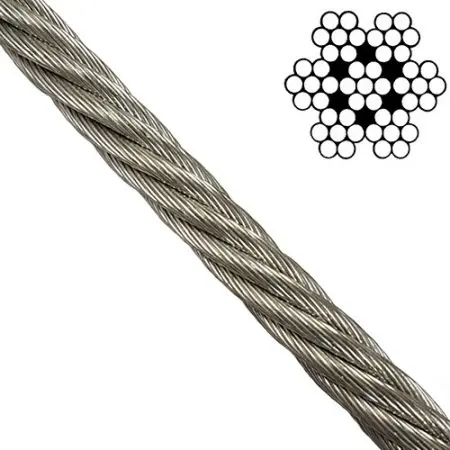 astm 2205 10mm 7*19 Stainless Steel Wire Cable Rope For Plant Trellis