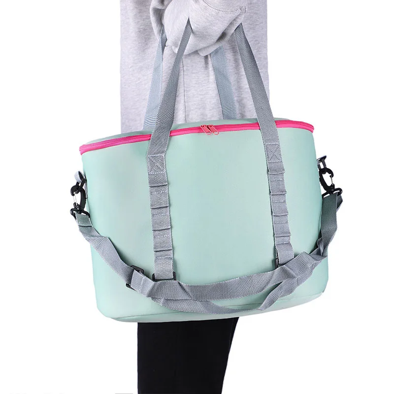 High quality neoprene insulated tote bag cooler colorful rainbow tie dye cooler bag for camping