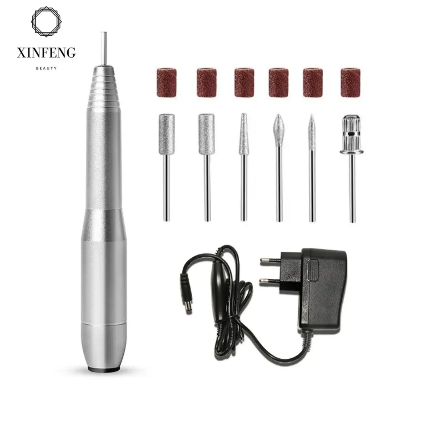 7-Pack Nail Drill Bit Set Tungsten Carbide Acrylic Nail File Manicure and Pedicure Drill Bits with Nail Drill Set