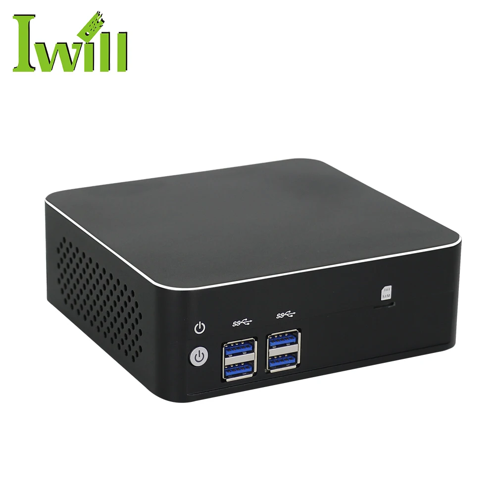 Self-branded 2 lan 8 gen core i7 win 10 Linux mini pc manufacturers with install linux server 4usb