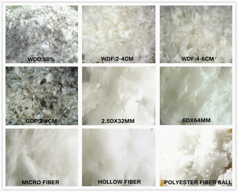 
Duvet and Pillow Filling material Washed White Duck Feather 2-4cm 