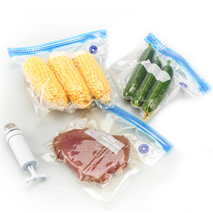 vacuum packing bag with zipper suction valve/vacuum sealed suction bag/plastic bag vacuum food bag