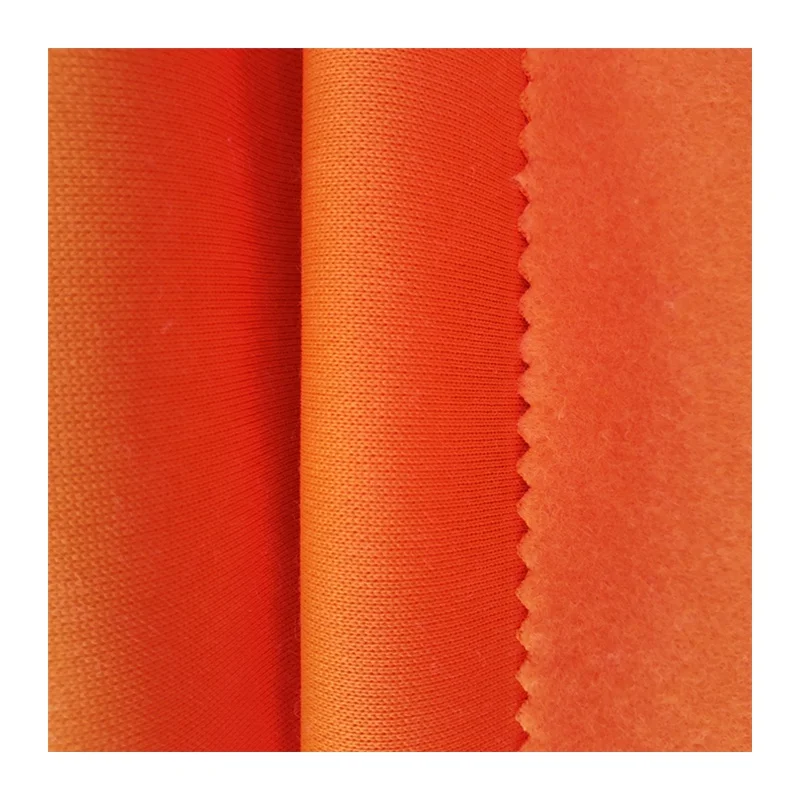 js010 85% Polyester and 15% cotton  Fleece Fabric Fluorescent orange fabric