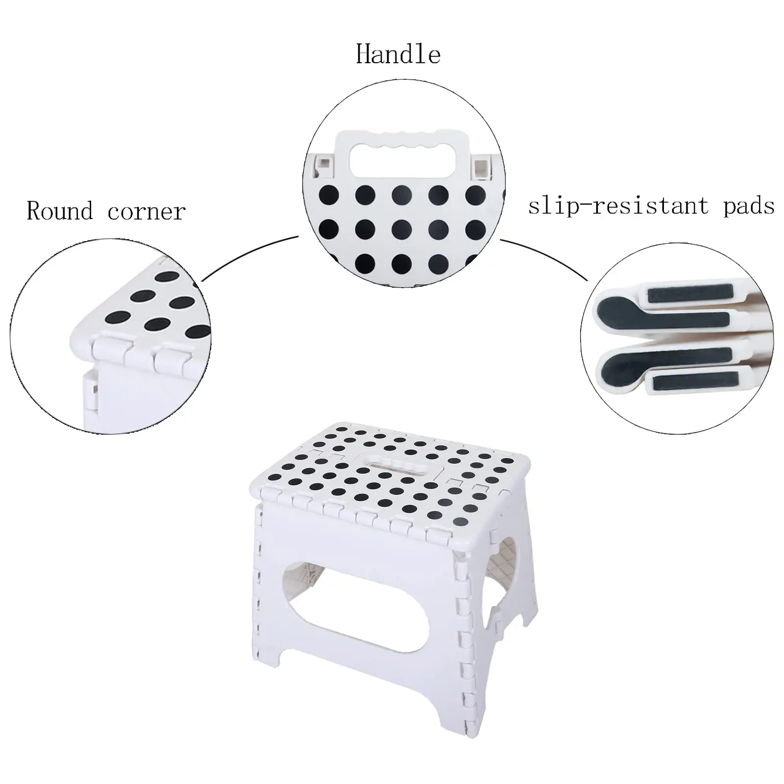 Hot Sale Folding Stepping Stool Collapsible Seating Foldable Plastic Adult Stool or Indoor & Outdoor Use