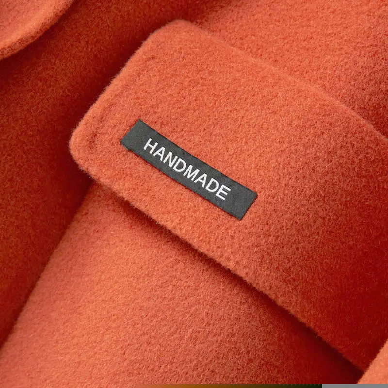 Factory Wholesale Women 100% Wool Coat Ladies Pure Woolen Long Coats Customized Service MC819