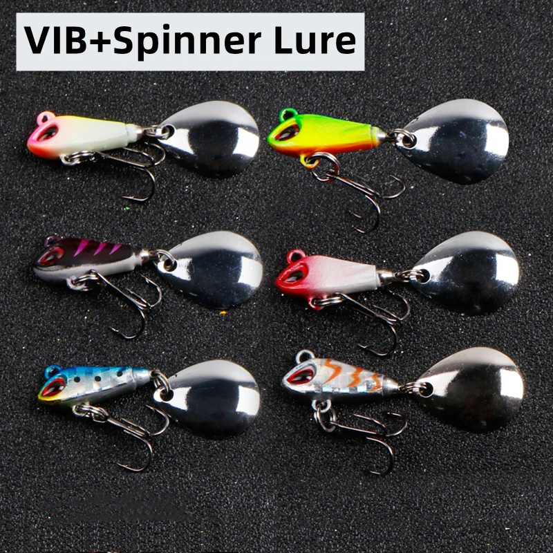 Factory price 6g 10g 15g 22g Big 3D Eyes Mini Rotating VIB Metal Lead Spinner Bait Trout Fish Fishing Lure