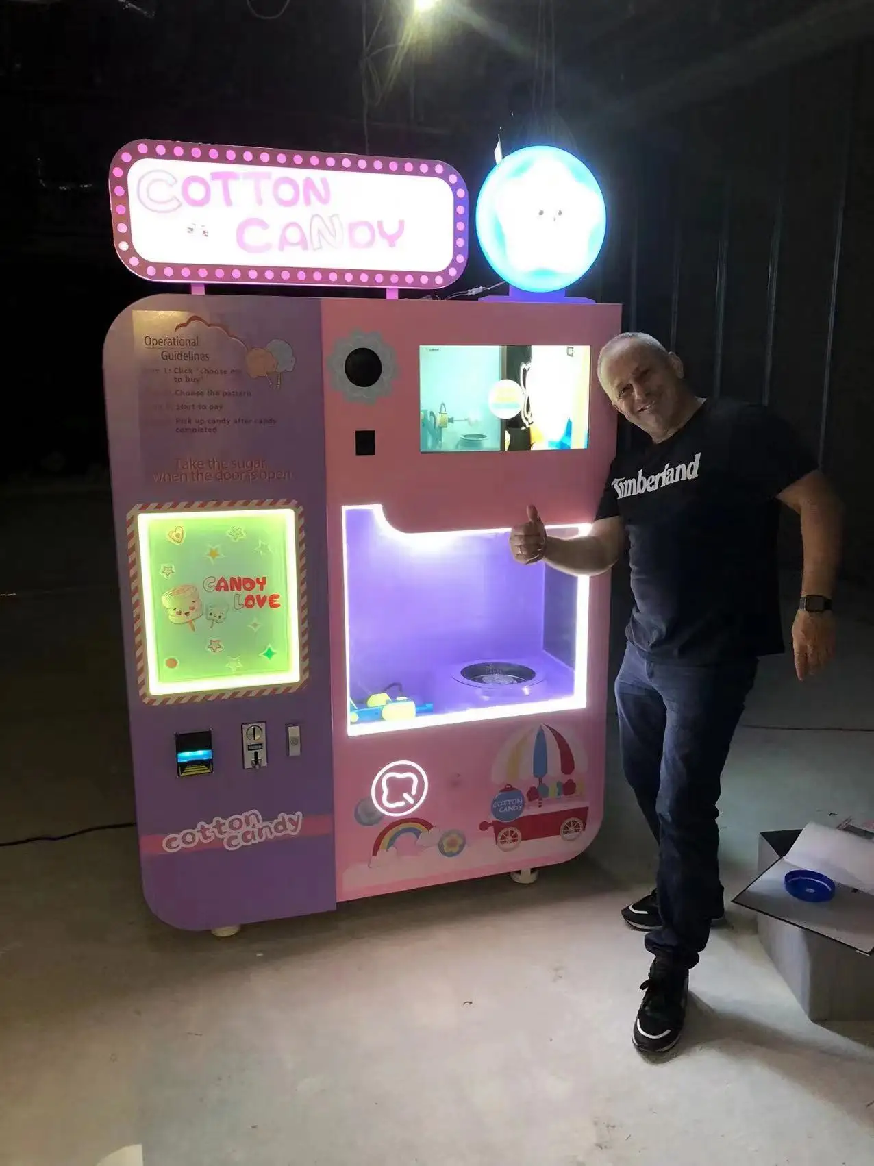 Automatic Commercial Cotton Candy Machine CE Floss Automatic Cotton Candy Vending Machine