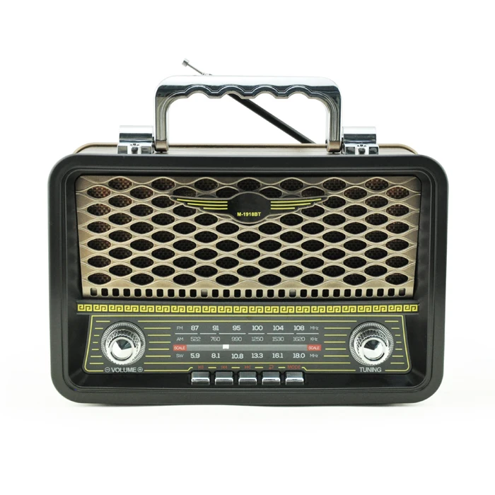 Home Classic Style Bt Usb Solar Small Design Antique Wireless Speaker Transistor Am Fm Portable Retro Wooden Vintage Radio