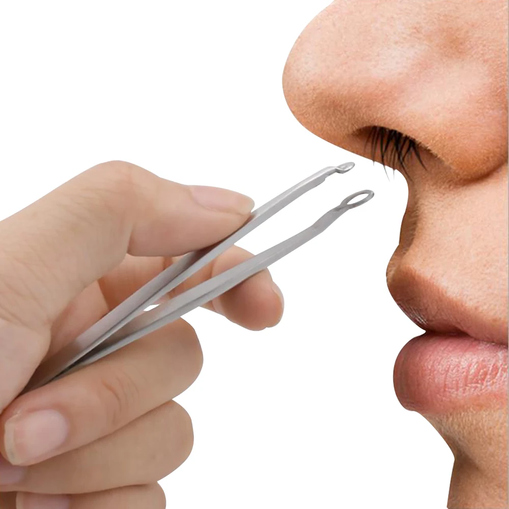 Dropshipping New Round Head Stainless Steel Nose Eyebrow Hair Beard Hair Clip Trimmer Multi-function Eyebrow Tweezers