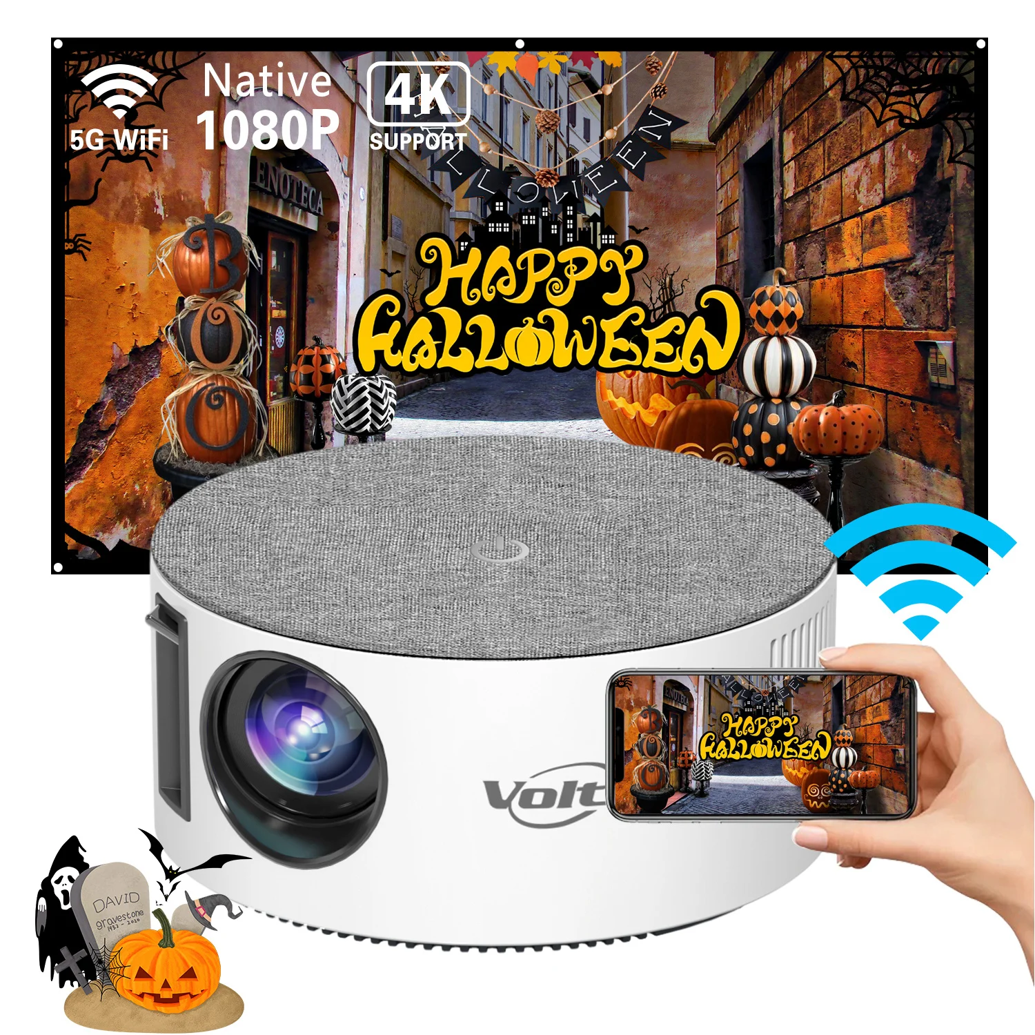 Cheap Price Min 200 Inch Projector Screen Portable Projector With CE Certificate Outdoor Logo Projector Advertising